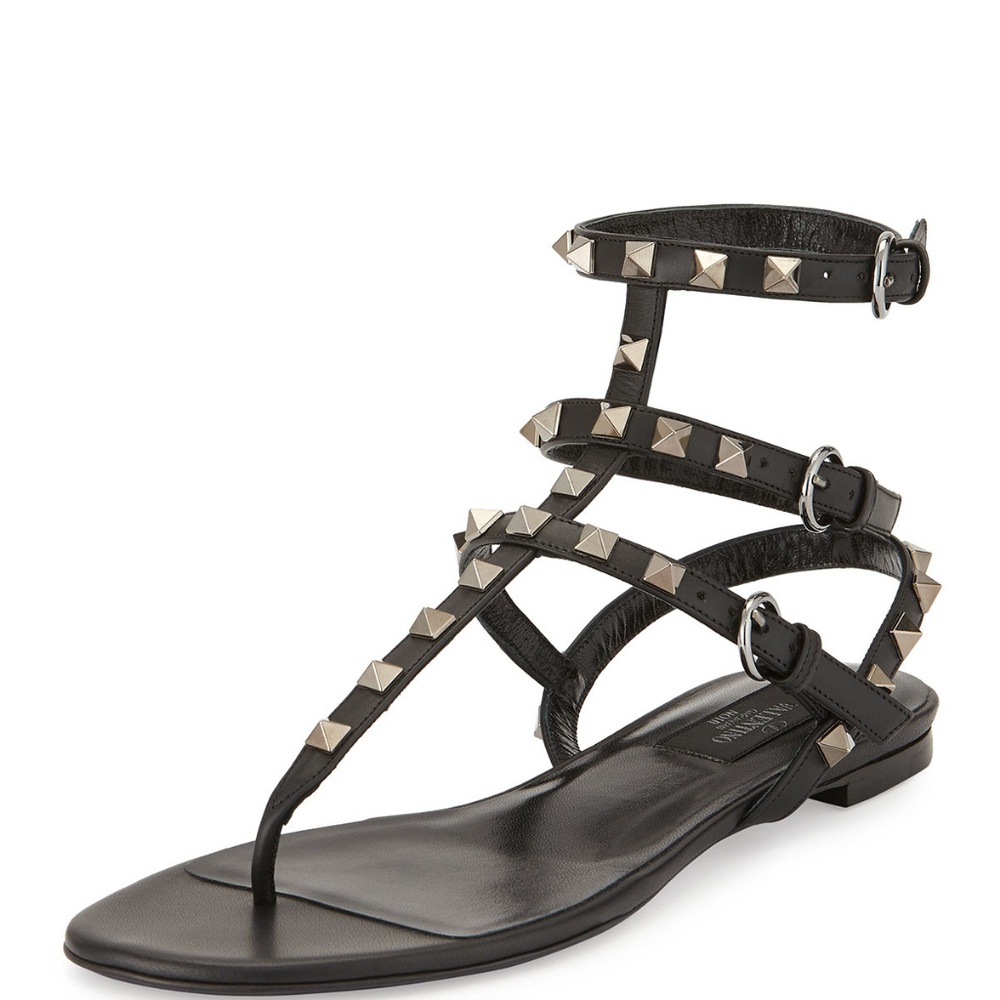 Black Valentino Rock Stud Sandals